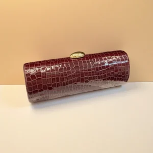 Croc-Embossed Evening Clutch